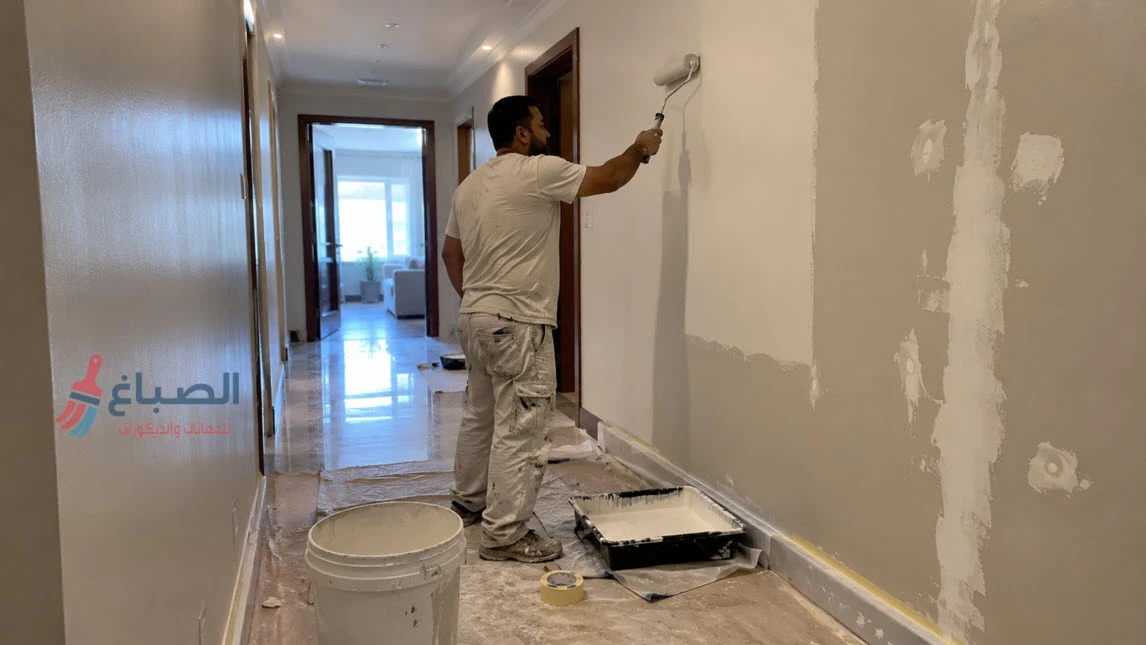 صباغ منازل الكويت - تجديد دهانات منازل - دهانات داخليه حديثه 3 صباغ منازل ومعالجه الجدران والشقوق وتنفيذ المعجون