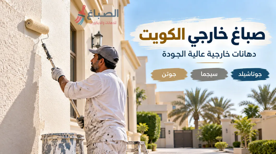 صباغ خارجي بالكويت - دهان منازل من الخارج بالكويت - صباغ واجهات خارجيه 1 صباغ خارجي يقوم بدهان واجهه منزل بدهان جوتاشيلد عاكس للحراره