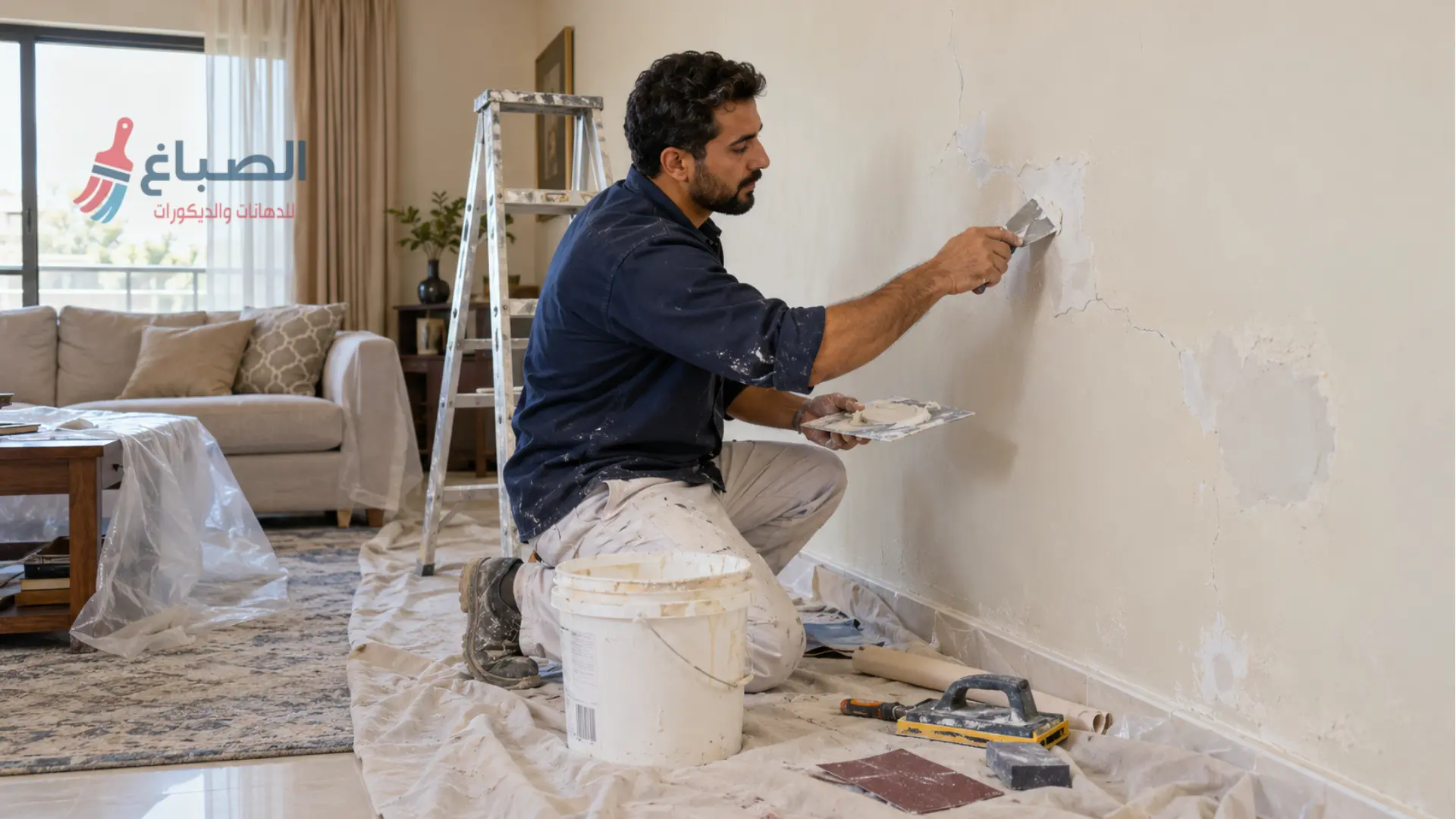 صباغ شاطر يعالج تشقق الجدران